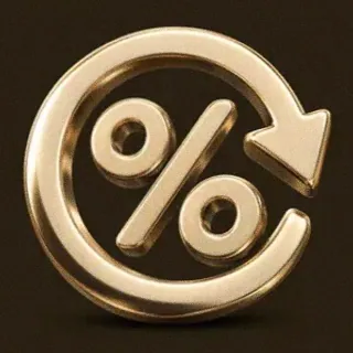 Gold percent symbol — Kingmaker Casino