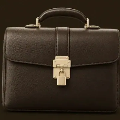 Locked leather briefcase — Kingmaker Casino